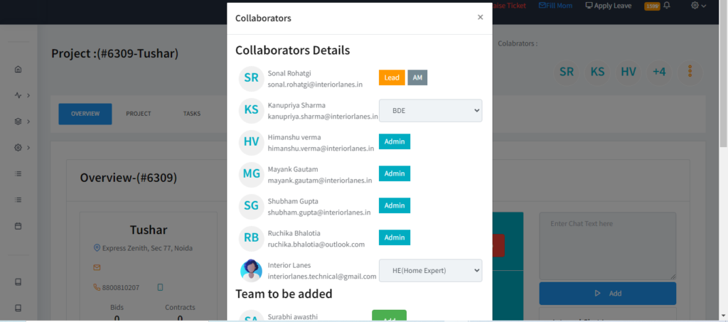 COLLABORATE WITH EACH OTHER BY ENROLLING MEMBERS INTO PROJECTS
