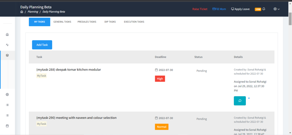 ASSIGN & MANAGE DAILY TASKS FO EACH EMPLOYEE