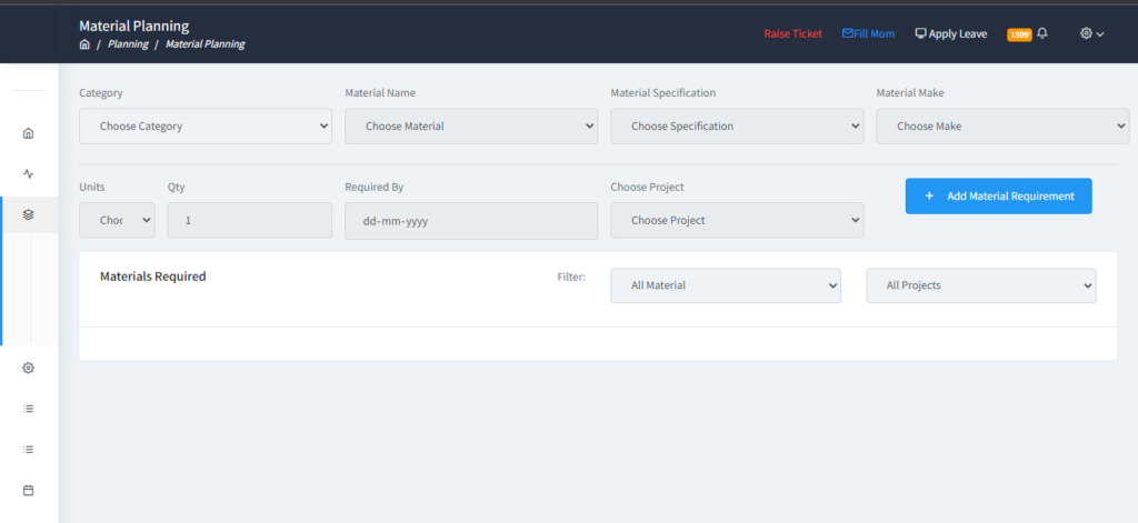 MANAGE & CHOOSE MATERIALS FINISHES AS PER DISCUSSIONS